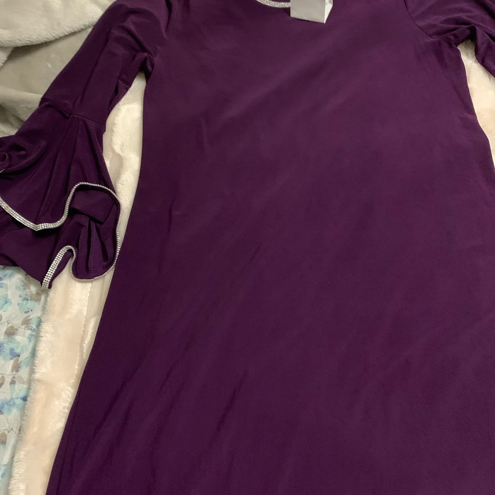 A stunning purple evening dress
